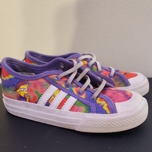 Adidas Kids Colorful Tie-Dye Sneakers - Purple, Pink, and Yellow